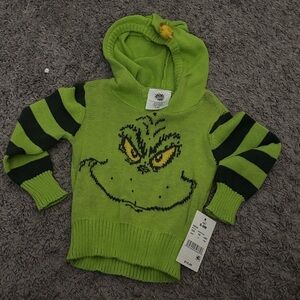 Kids Grinch Green Striped Hoodie